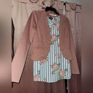 Shirt with Cropped light weight blazer